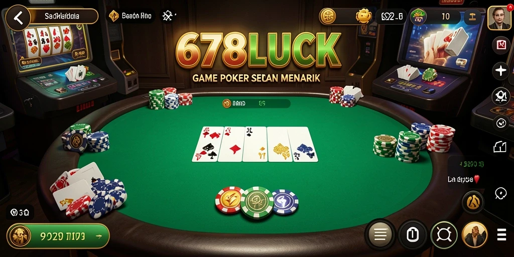 Tampilan gameplay Poker yang menegangkan di 678LUCK.