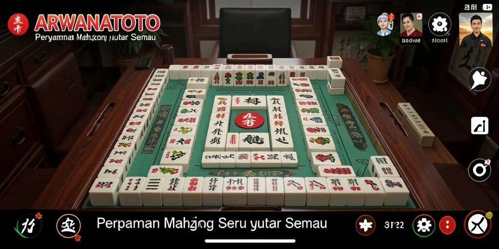 Tampilan gameplay menarik di ARWANATOTO yang penuh tantangan Mahjong.