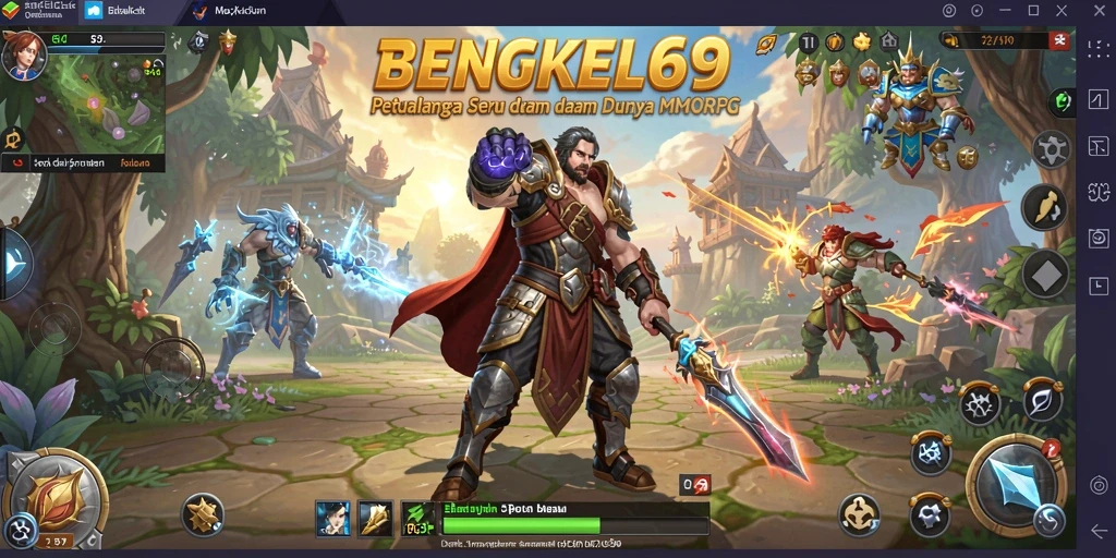 Screenshot gameplay BENGKEL69 menampilkan aksi seru dalam pertarungan MMORPG.