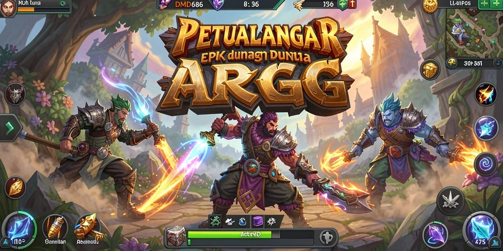 Screenshot DMD686 menampilkan pertarungan seru antara karakter dan monster.