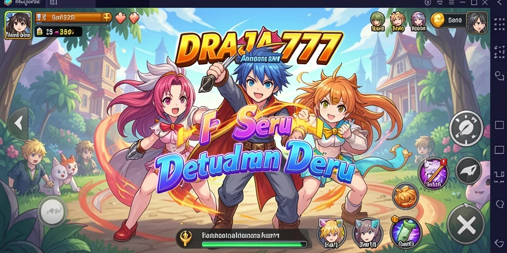 Tampilan gameplay seru dalam DRAJA777 dengan karakter Anime yang menarik.