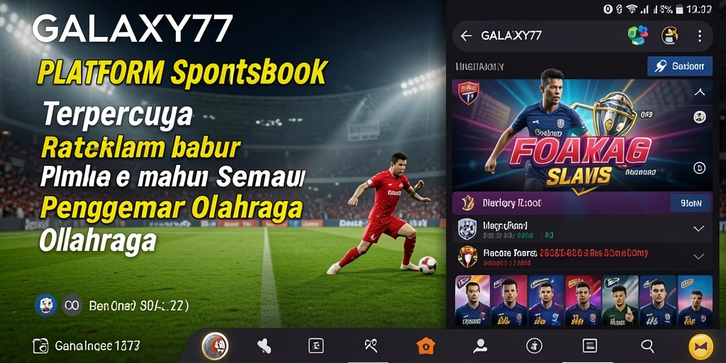 Tangkapan layar utama GALAXY77 menampilkan tampilan antar muka sportsbook yang interaktif.
