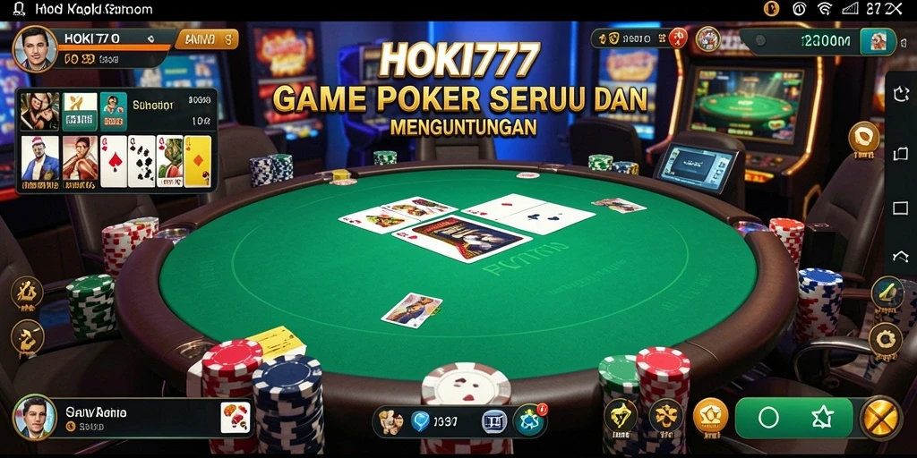 Tampilan utama gameplay HOKI777 dengan aksi Poker yang mendebarkan.
