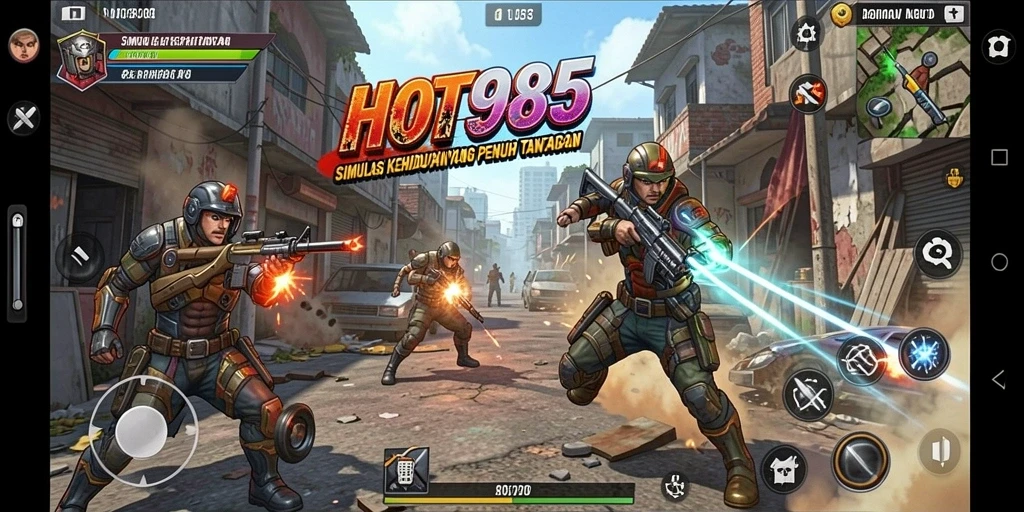 Gameplay HOT985 yang menampilkan karakter dan interaksi sosial.