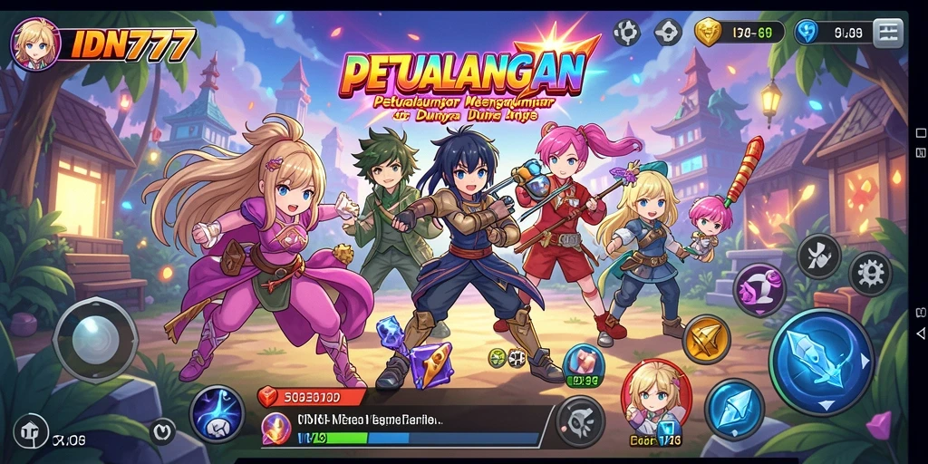 Tampilan gameplay IDN777 dengan karakter Anime yang beraksi.