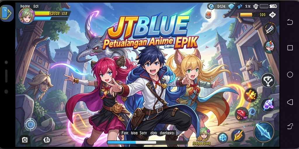 Tampilan gameplay JTBLUE yang memukau dan penuh aksi.