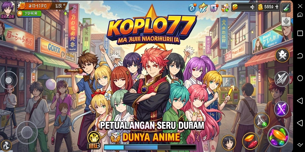 Screenshot gameplay KOPLO77 menampilkan aksi seru di dunia anime.