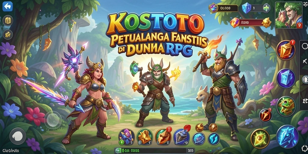 Tampilan gameplay KOSTOTO yang memukau dan penuh aksi RPG.