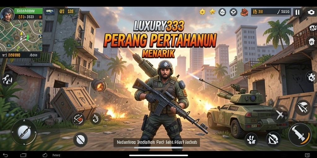 Tampilan menarik dari gameplay LUXURY333 dalam aksi Tower Defense.