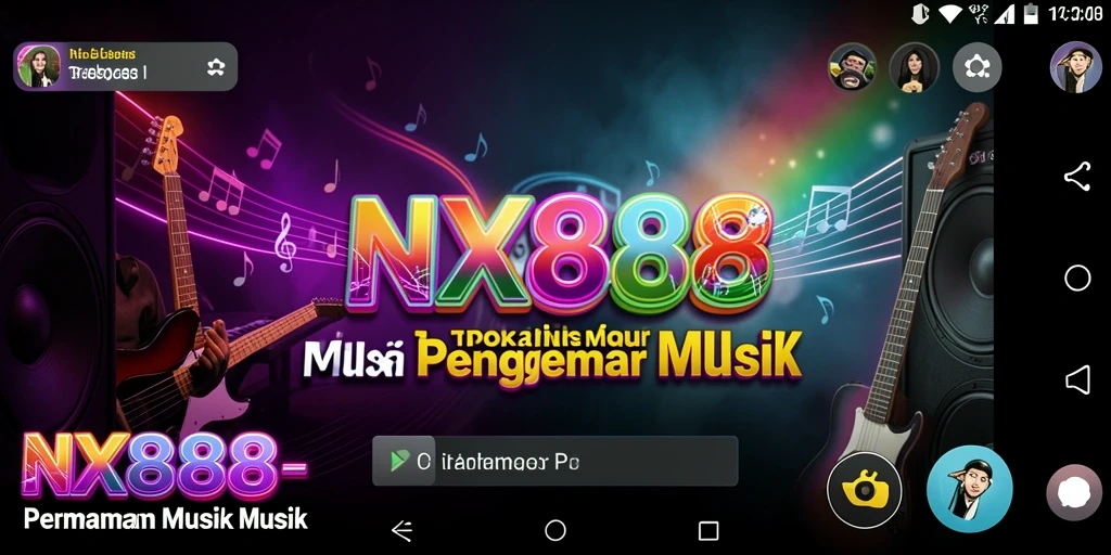 Tangkapan layar gameplay NX888 menampilkan aksi permainan musik yang dinamis dan menyenangkan.