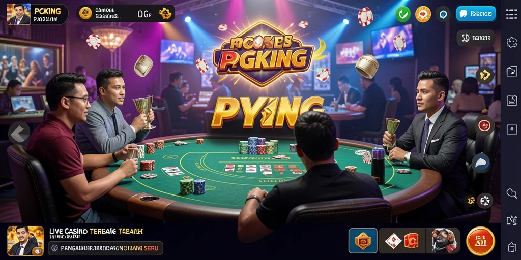 Tampilan screenshot PGKING yang menunjukkan dealer langsung dan permainan seru.