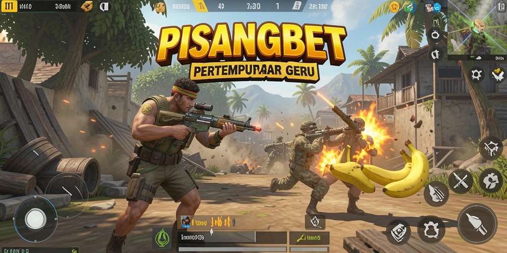 Screenshot PISANGBET menampilkan aksi pertempuran seru dalam Battle Royale.