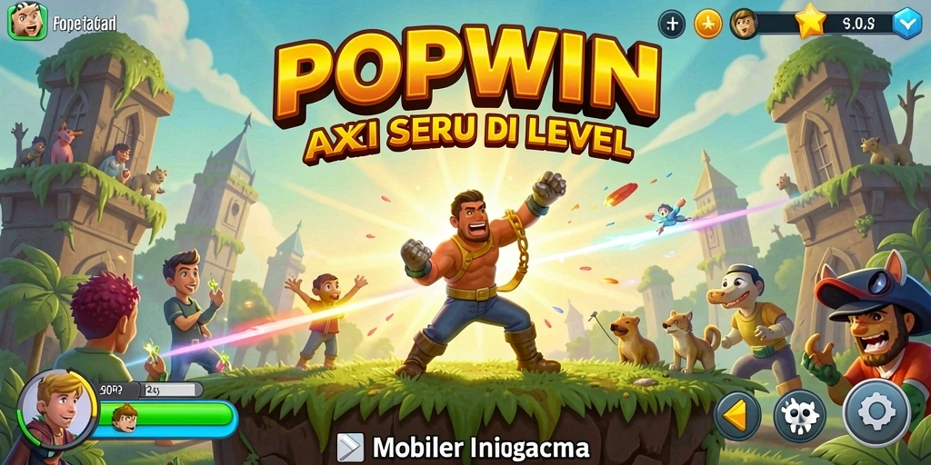 Tampilan gameplay POPWIN yang mendebarkan dengan aksi yang intens.