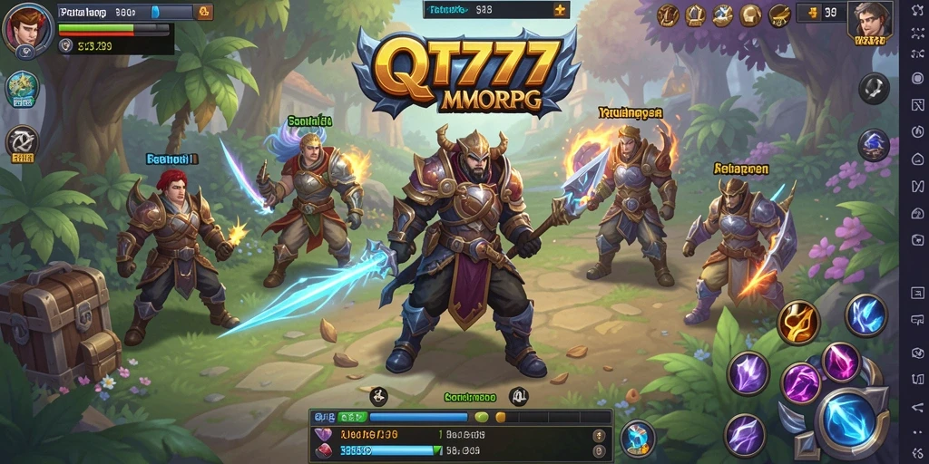 Tampilan gameplay menarik dari QT777 di dunia MMORPG.