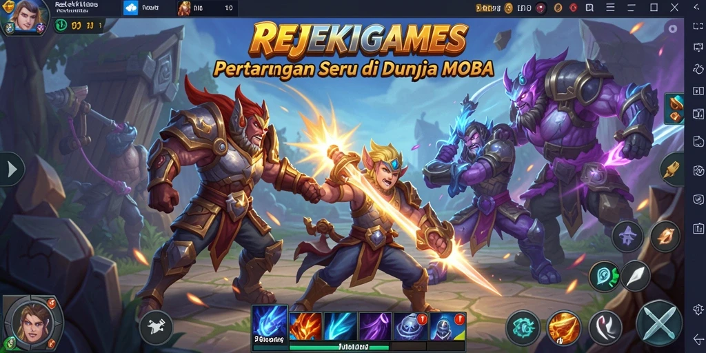 Gameplay seru dan strategis di arena MOBA.