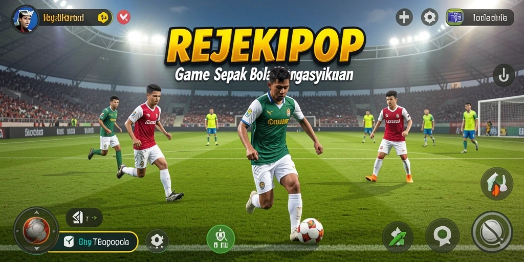 Tampilan gameplay sepak bola yang menarik di REJEKIPOP.