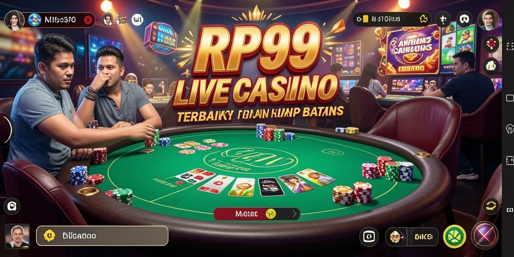 Tampilan gameplay RP99 yang mengesankan dalam suasana Live Casino.