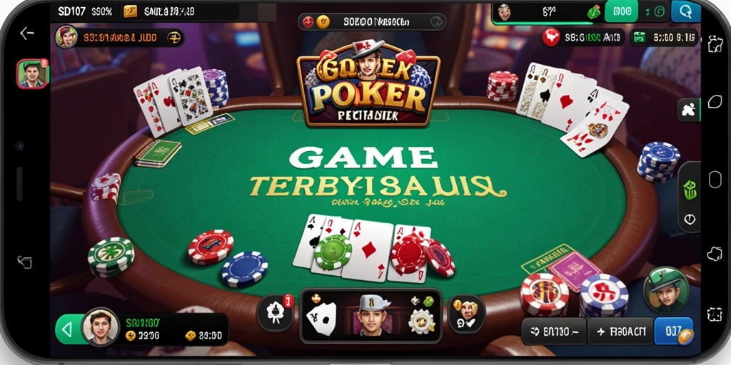 Screenshot utama SD107 menampilkan gameplay Poker yang mendebarkan.