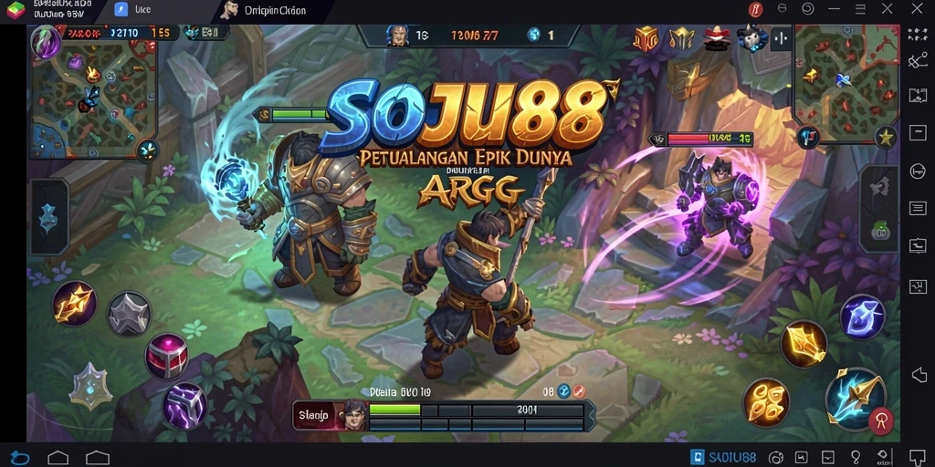 Screenshot gameplay menampilkan pertarungan seru dalam SOJU88.