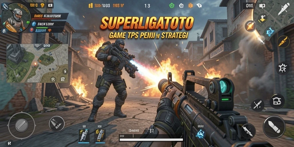 Tampilan gameplay mendebarkan dalam SUPERLIGATOTO yang penuh aksi.
