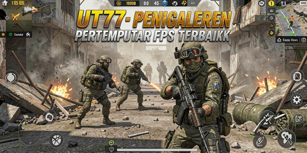 Tampilan menegangkan dari gameplay UT77 dengan aksi tembak-menembak yang seru.