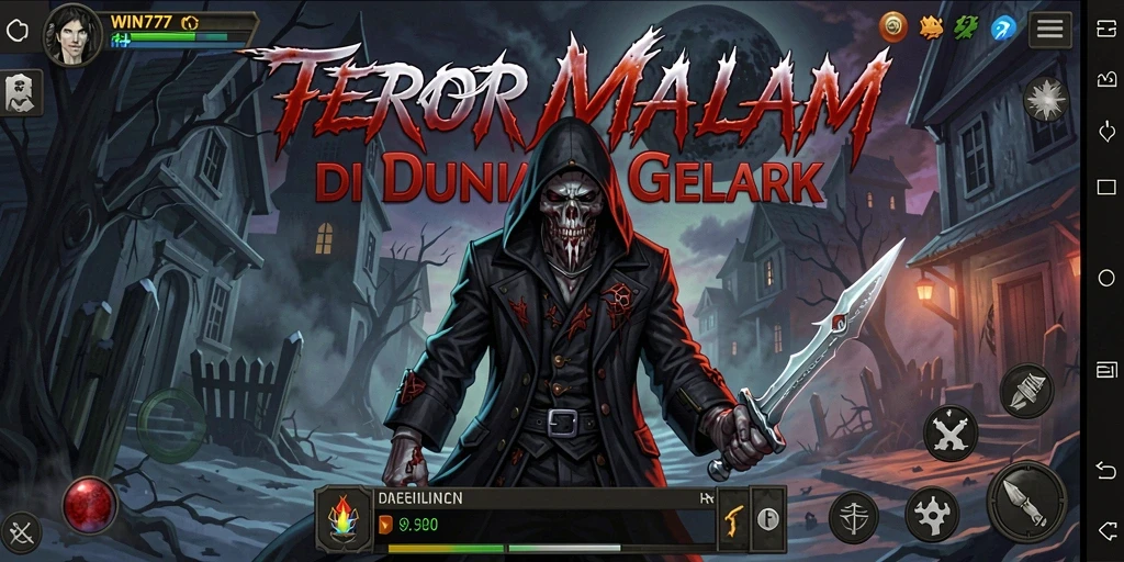 Screenshot gameplay menegangkan dari WIN777 yang memperlihatkan suasana menyeramkan.