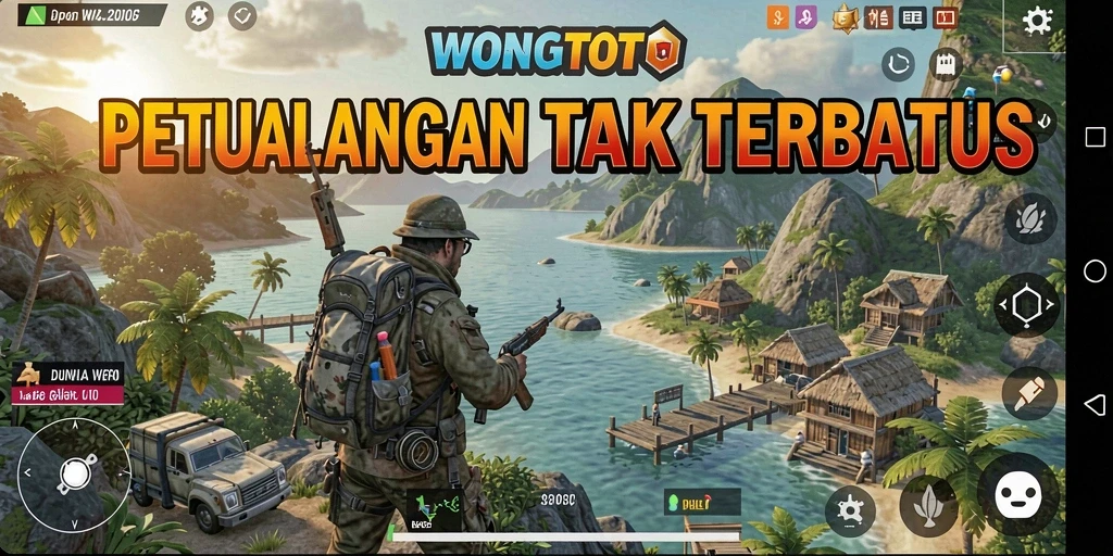 Screenshot WONGTOTO menampilkan momen epik dalam petualangan Open World.
