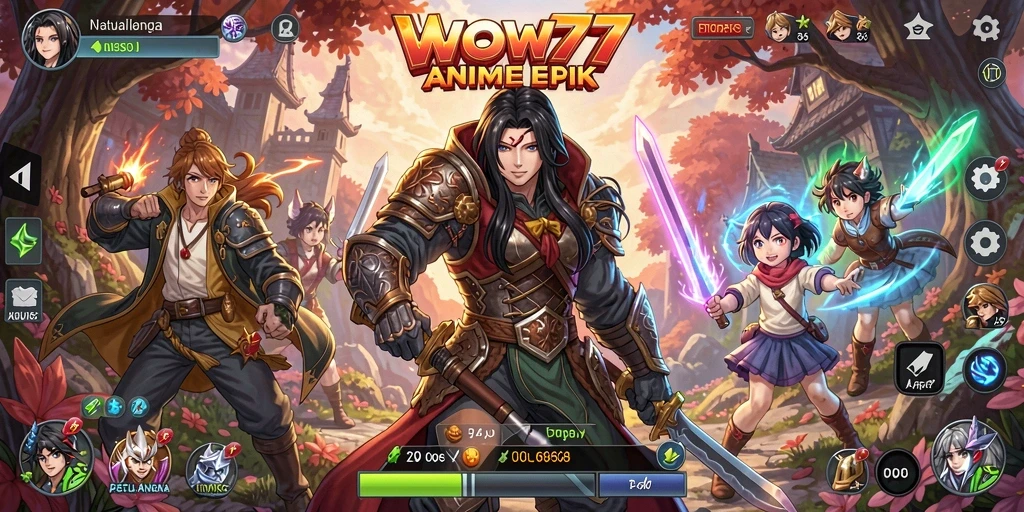 Screenshot gameplay WOW77 menunjukkan aksi seru karakter Anime.